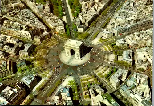 12977 - Frankreich - Paris , L' Arc de Triomphe place Charles de Gaulle , Triumphbogen - gelaufen 1988