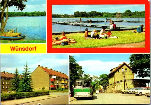 13003 - Deutschland - Wünsdorf , Wünsdorfersee , Badestrand , AWG , Bahnhof , Bus , Mehrbildkarte - gelaufen