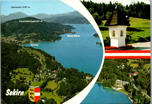 13005 - Kärnten - Sekirn am Wörthersee , Dobratsch , Pyramidenkogel , Reifnitz , Maria Wörth , Mehrbildkarte - gelaufen 1983