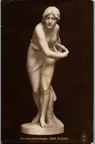 13009 - Skulptur - Cav Valentino Casal , Dem Sieger Skulptur - gelaufen