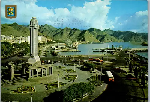 13055 - Spanien - Tenerife , Teneriffa , Santa Cruz , Plaza Espana - gelaufen 1985