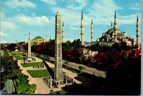13067 - Türkei - Istanbul , Sultan Ahmet Camii ve Aya Sofya , Mosque , Moschee , Sophia - gelaufen