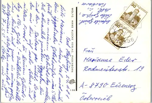 13072 - Deutschland - Harzwald , Mehrbildkarte , Rotwild , Winter - gelaufen 1981