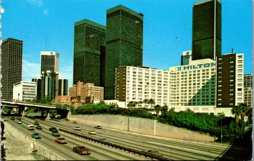 13078 - USA - Kalifornien , Los angeles , Downtown , Hilton Hotel - gelaufen 1979