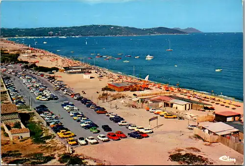 13091 - Frankreich - Ramatuelle , Vue Aerienne , La plage de Pampelonne , Strand , Auto - gelaufen 1979