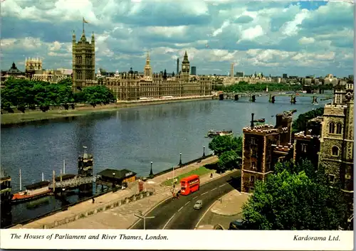 13099 - Großbritannien - London , House of Parliament and River Thames - gelaufen 1976