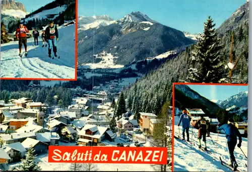 13106 - Italien - Canazei , Val di Fassa , Wintersport - gelaufen 1979