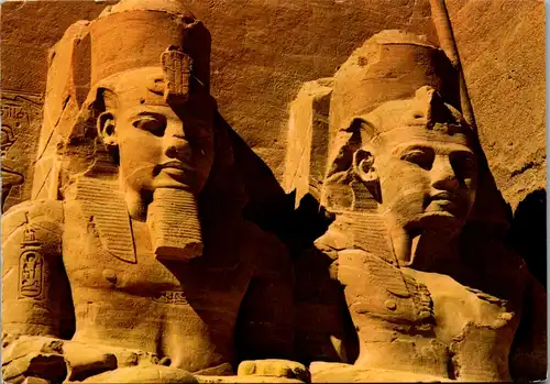 13107 - Ägypten - Abu Simbel , Rock Temple of Ramses II - gelaufen