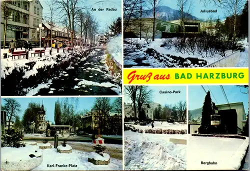 13112 - Deutschland - Bad Harzburg , An der Radau , Karl Franke Platz , Juliusbad , Bergbahn , Mehrbildkarte - gelaufen 1979