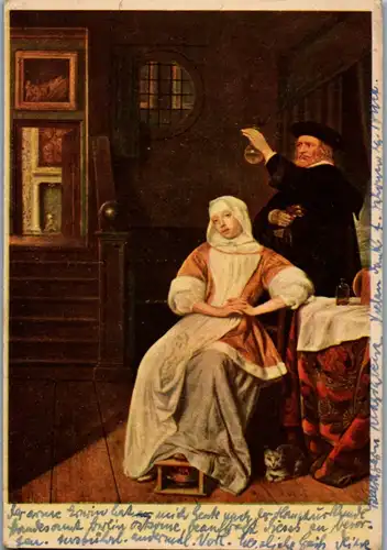 13142 - Künstlerkarte - Bleekzuchtige Dame , La Malade , v. Hoogstraten - gelaufen 1950