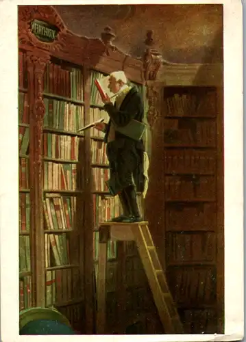13157 - Künstlerkarte - Carl Spitzweg , Der Bücherwurm - nicht gelaufen