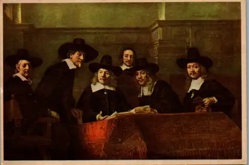 13172 - Künstlerkarte - Rembrandt , Staalmeesters - gelaufen