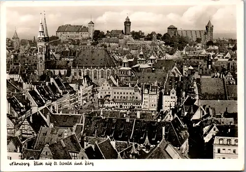 13181 - Deutschland - Nürnberg , Blick auf St. Sebald und Burg - nicht gelaufen