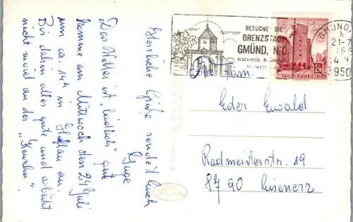 13194 - Niederösterreich - Gmünd , Andreas Zettel Hof , Auto , Käfer - gelaufen 1968