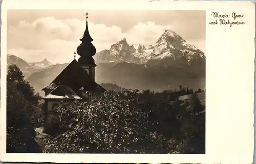 13224 - Deutschland - Maria Gern mit Watzmann - gelaufen 1952