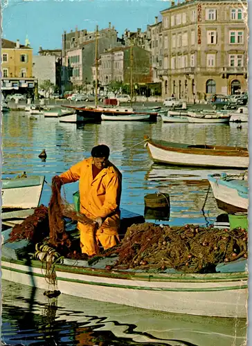 13236 - Kroatien - Rovinj , Ribar se priprema za ribolov , Fischer - gelaufen 1978
