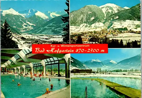 13240 - Salzburg - Bad Hofgastein mit Hohen Tauern , Gaiskar , Hallenbad , Außenbecken - gelaufen 1978