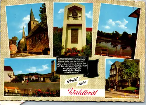 13265 - Deutschland - Waldbröl , Feriensiedlung , Freibad , Kaiserstraße , Evangelische Kirche - gelaufen 1968