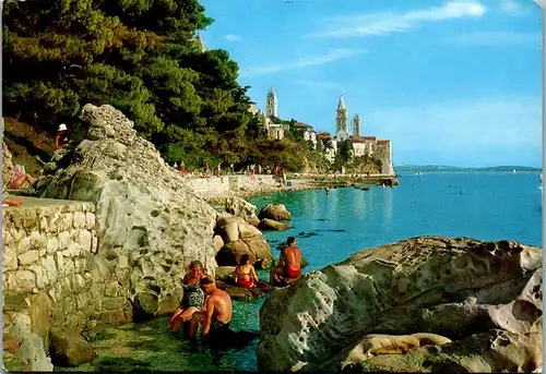 13284 - Kroatien - Rab , Strand - gelaufen 1970