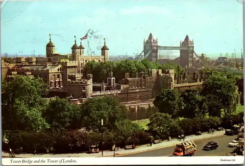 13285 - Großbritannien - London , Tower Bridge and the Tower of London - gelaufen 1970
