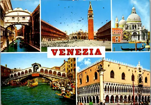 13287 - Italien - Venezia , Venedig , Mehrbildkarte - gelaufen 1970