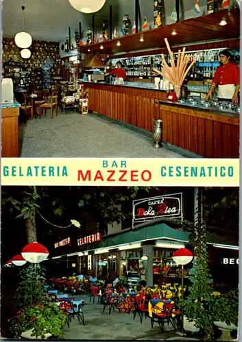 13295 - Italien - Cesenatico Ponente , Gelateria Bar Mazzeo - gelaufen 1971