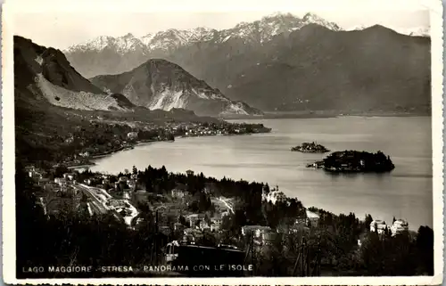 13311 - Italien - Stresa , Lago Maggiore , Panorama con le Isole - gelaufen 1951