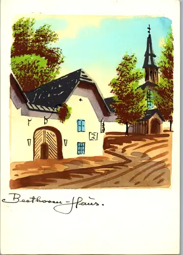 13350 - Künstlerkarte - Malerei Beethoven Haus - nicht gelaufen