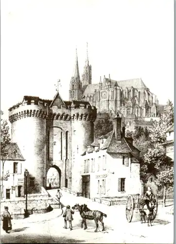 13353 - Frankreich - Chartres , Porte Guillaume - gelaufen