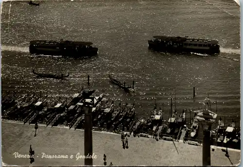 13359 - Italien - Venezia , Panorama e Gondole , Sight and gondolas - gelaufen