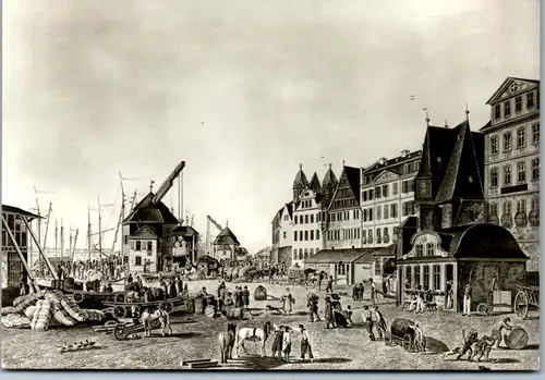13362 - Deutschland - Ansicht des Mainufers vor dem Fahrtor um 1830 , Historisches Museum Frankfurt am Main - nicht gelaufen