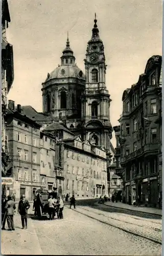 13375 - Tschechische Republik - Praha , Prag , Dienzenhoferuv sv. Mikulas na Male Strane , St. Niklaskirche - gelaufen