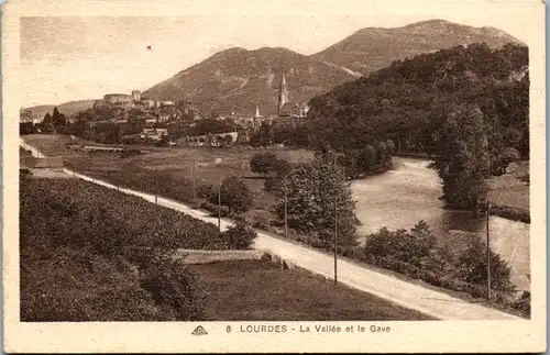 13388 - Frankreich - Lourdes , La Vallee et le Gave - gelaufen 1935