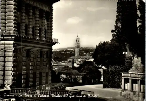 13406 - Italien - Firenze , La Torre di Palazzo Vecchio dal Giardino di Boboli - gelaufen