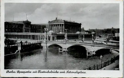 13413 - Deutschland - Berlin , Spreepartie mit Friedrichsbrücke und Nationalgalerie  - nicht gelaufen