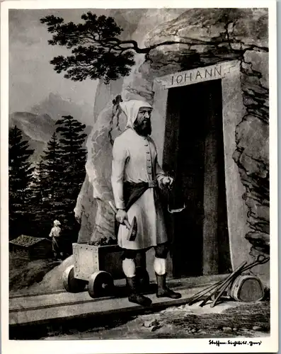 13710 - Künstlerkarte - Bergmann am Johannisstollen , Matthäus Loder , Matthias