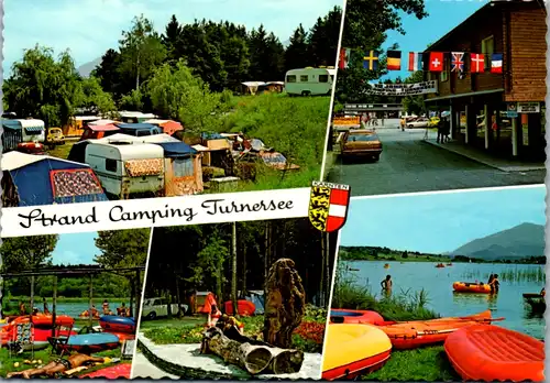 13746 - Kärnten - St. Kanzian , Turnersee , Strand , Camping , Mehrbildkarte - gelaufen 1979