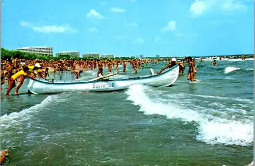 13749 - Rumänien - Mamaia , Plaja , Strand , Ruderboot - gelaufen 1979