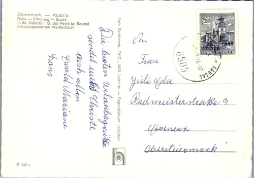 13758 - Steiermark - St. Nikolai im Sausal , Waldschach - gelaufen 1974