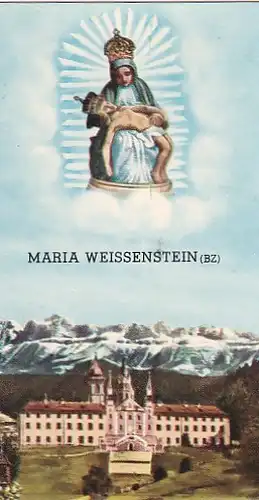 13785 - Heiligenbild - Maria Weissenstein , Gebet zur Gnadenmutter von Weissenstein v. 1958