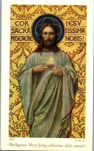 13803 - Heiligenbild - Heiligstes Herz Jesu , erbarme dich unser , Semriach 1934