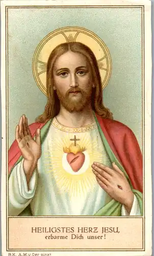 13805 - Heiligenbild - Heiligstes Herz Jesu , erbarme dich unser