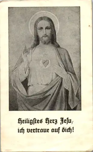 13825 - Heiligenbild - Heiligstes Herz Jesu , ich vertraue auf dich , Gebet