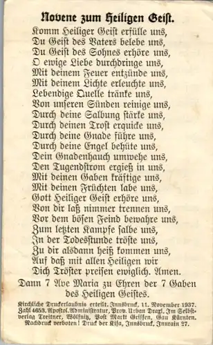 13825 - Heiligenbild - Heiligstes Herz Jesu , ich vertraue auf dich , Gebet