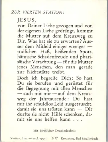 13827 - Heiligenbild - Jesus , Zur vierten Station