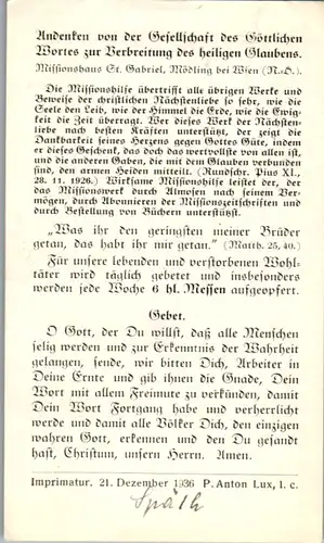 13830 - Heiligenbild - Die Liebe Gottes ist Ausgesossen in unsere Herzen , 1936