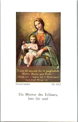 13836 - Heiligenbild - Maria , Lourdes Jubiläumskirche , Deschwanden