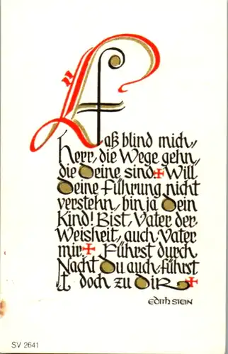 13852 - Heiligenbild - Gebet , Edith Stein