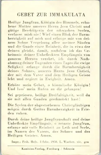 13855 - Heiligenbild - Die liebe Mutter Gottes segne dich , Gebet zur Immakulata