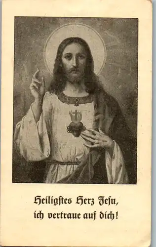 13859 - Heiligenbild - Heiligstes Herz Jesu , ich vertraue auf dich , Gebet